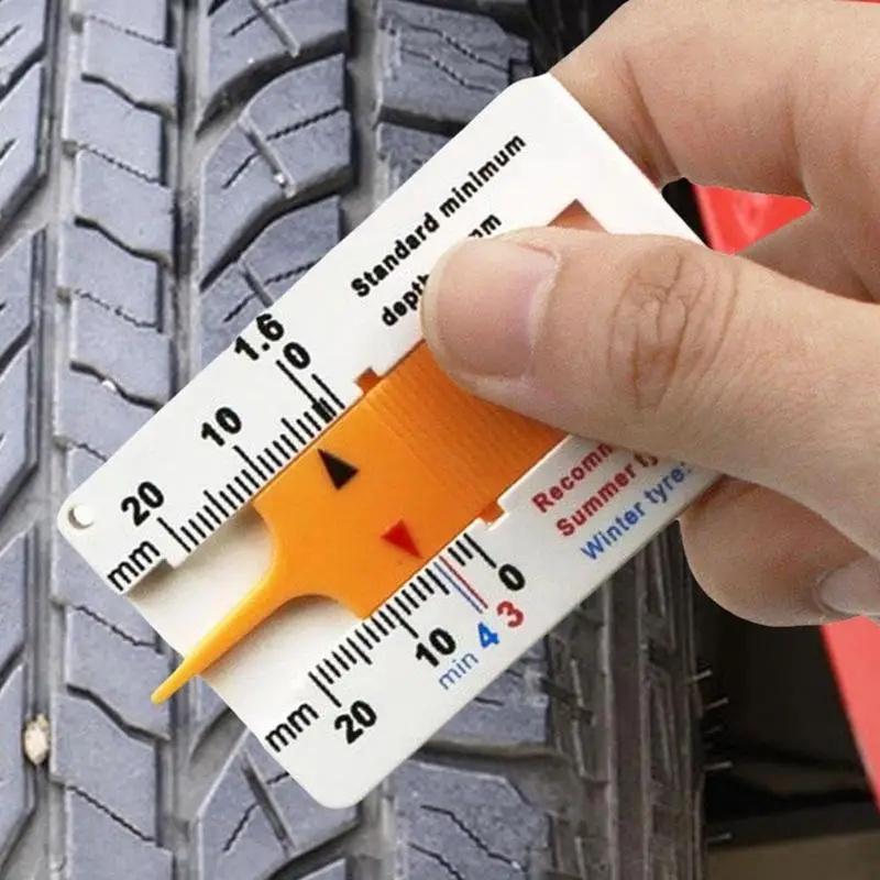 Plastic Tire Tread Depth Gauge 0-20mm Tyre Tread Depth Accurate Measurement Tool Easy Reading Gauge Measrement Supplies