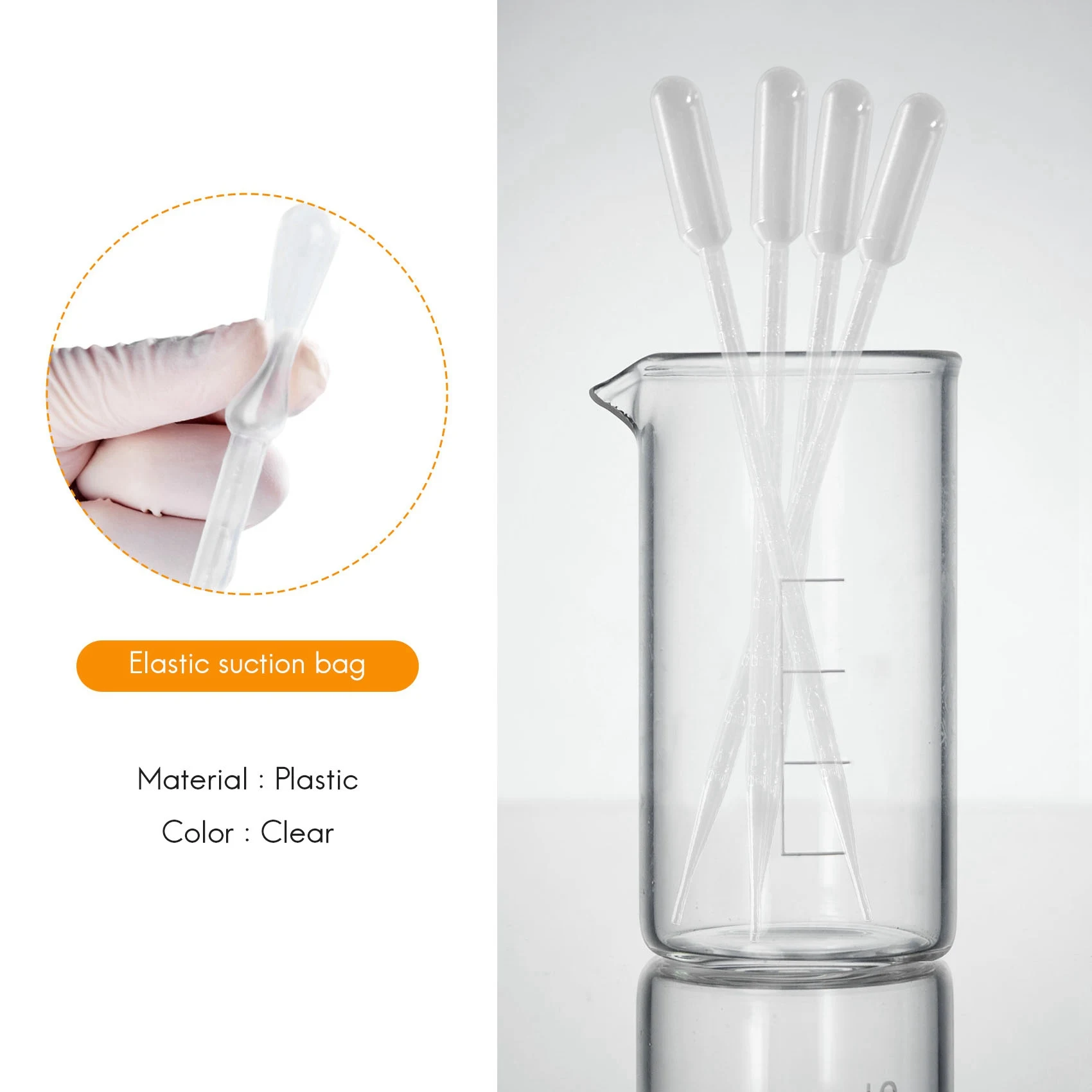 A45I 50 Pieces 10ml Clear Plastic Transfer Pipet Pasteur Pipettes Droppers