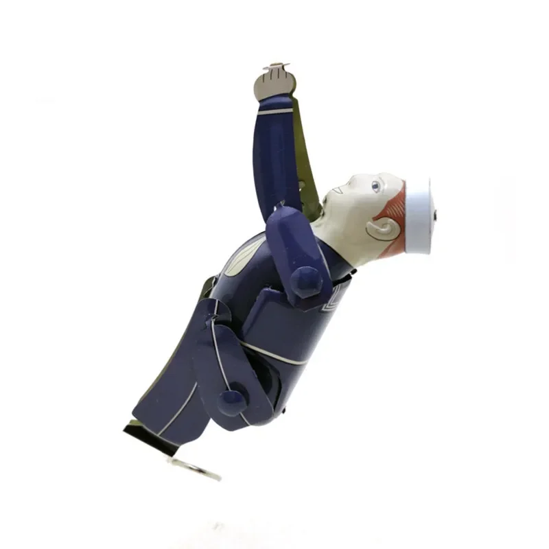 [Funny] Adult Collection Retro Wind up toy Metal Tin go up and down Pull the Sailor Clockwork toy figure model vintage toy gift