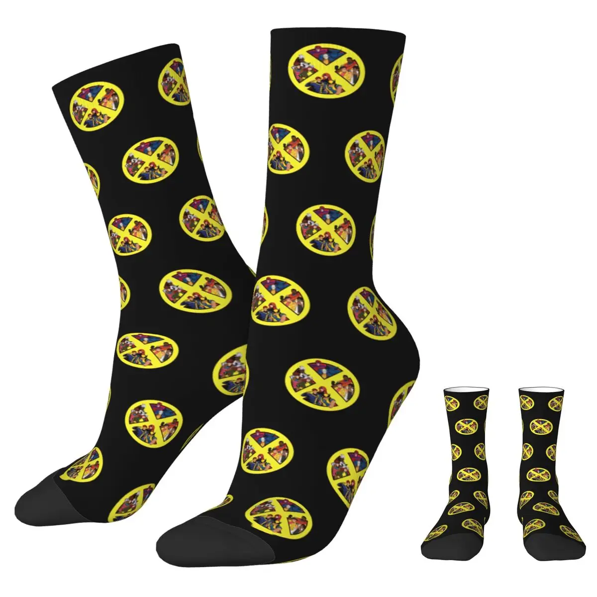 Casual X-Men Wolverine Sports Socks Xmen Group Polyester Middle Tube Socks for Unisex