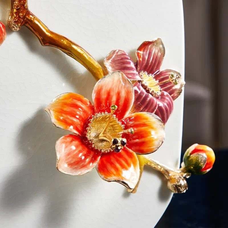 New Chinese enamel ornaments, entry living room bedroom entrance wine cabinet, high-end decorative ceramic vase