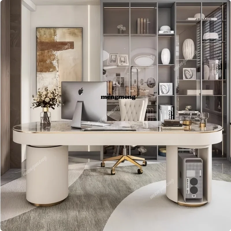 Hot sales luxury sintered stone office table Beauty medical consultation reception desk computer desks bureaux de travail escriv