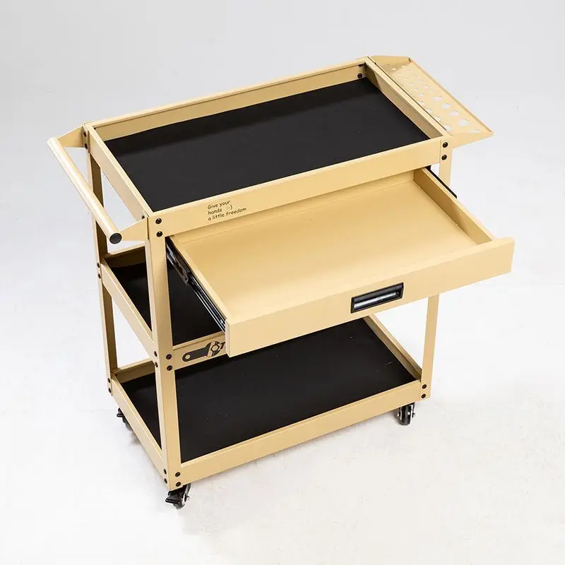 

*w for Trolley-style Industrial Style Three-layer Multi-function Wheeled Tool Truck Push-pull Rack Movable Beauty Trolley*