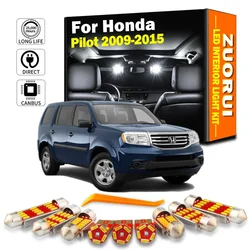 ZUORUI 19Pcs LED Interior Map Dome License Plate Light ​Kit For Honda Pilot 2009 2010 2011 2012 2013 2014 2015 Canbus Led Bulbs