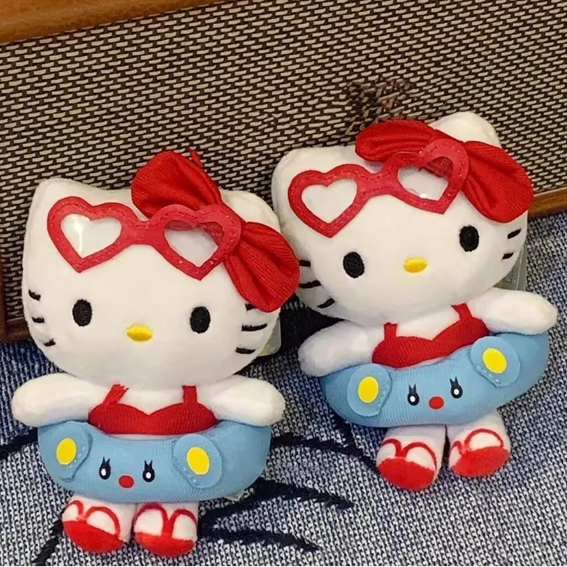 Simpatico gattino rosa peluche portachiavi cartone animato animale croce vestizione bambola zaino ciondolo decorazione auto ciondolo regalo di Natale