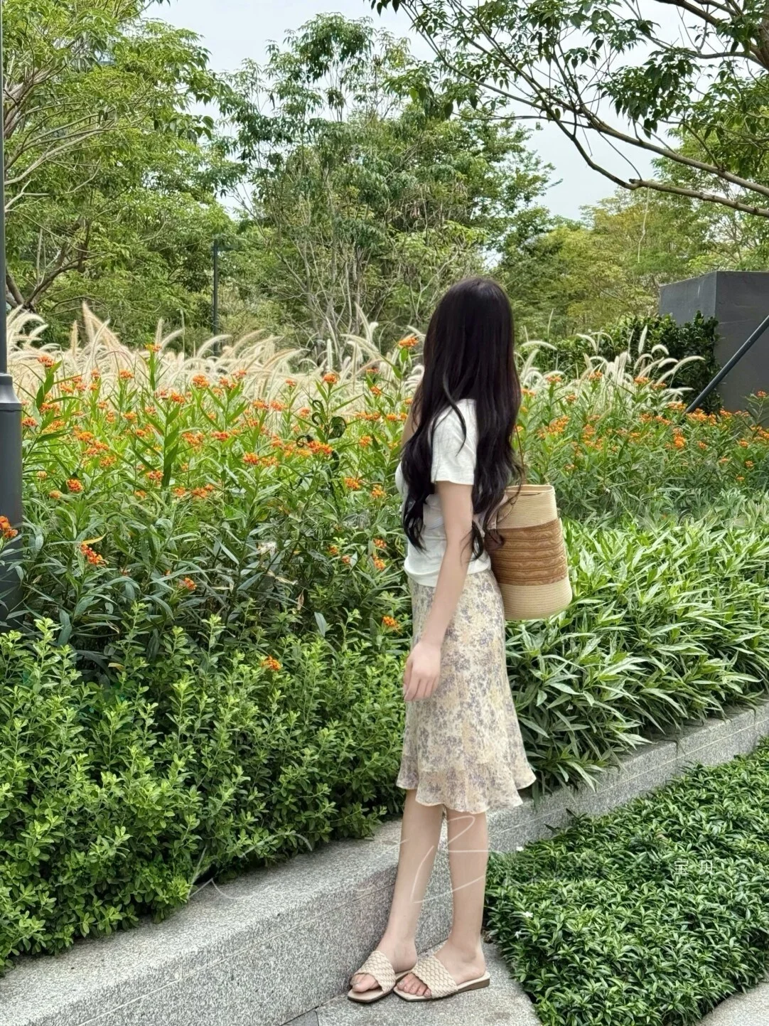 

Monage Garden Floral Fish Tail High Waist Slimming Summer Half Skirt Women's Gentle Elegant Long Dress Standard Fit Commute S...