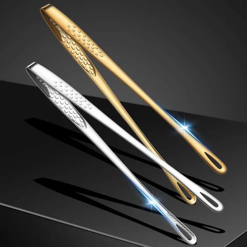 304 Stainless Steel Barbecue Tongs Korean BBQ Food Clip Restaurant-Grade Serving Tongs for Buffet Kitchen and Self-Service Food