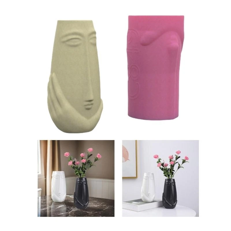 

Silicone Plant Pots Mold Vase Mold Human Face Creative Flowerpot Molds