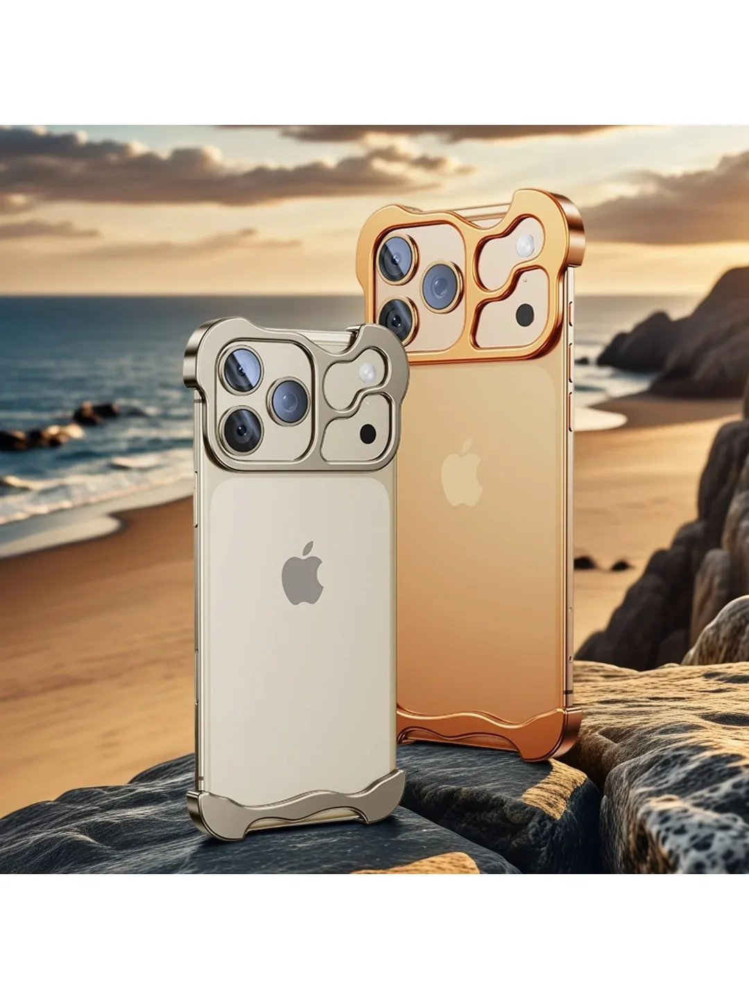 Bezramkowa ramka na telefon z metalowego stopu do iPhone 18 17 Air 16 E 15 14 13 12 Pro Max Plus, osłona ochronna obiektywu, odporna na wstrząsy. — zdjęcie produktu 7
