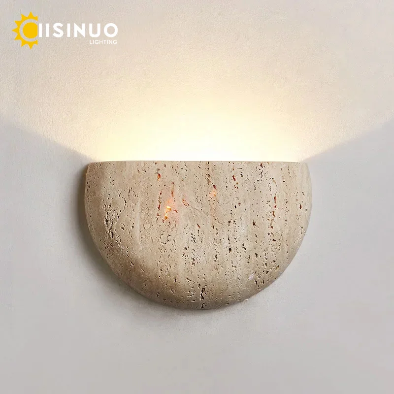 

Светодиодный настенный светильник в стиле ваби-саби, лампа из натурального камня, светильник вверх, 20x13 см, прикроватный настенный светильник для дома, столовой, кухни, декабрь