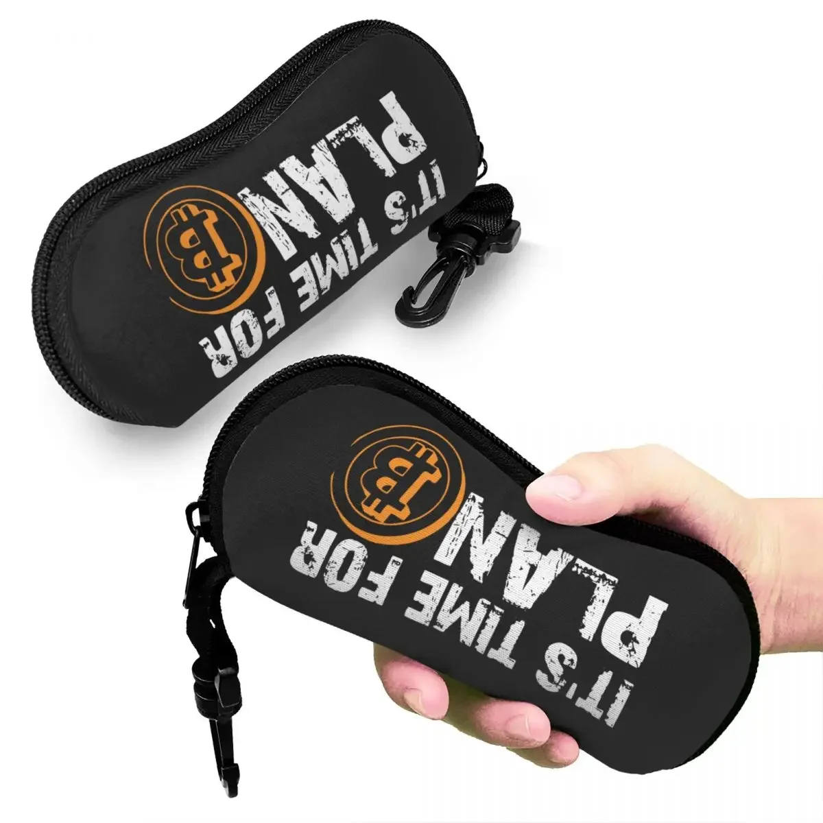 It's Time For Plan B Bitcoin Crypto Currency Glasses Case Cryptocurrency Blockchain Glasses Storage Box Eye Contacts Case