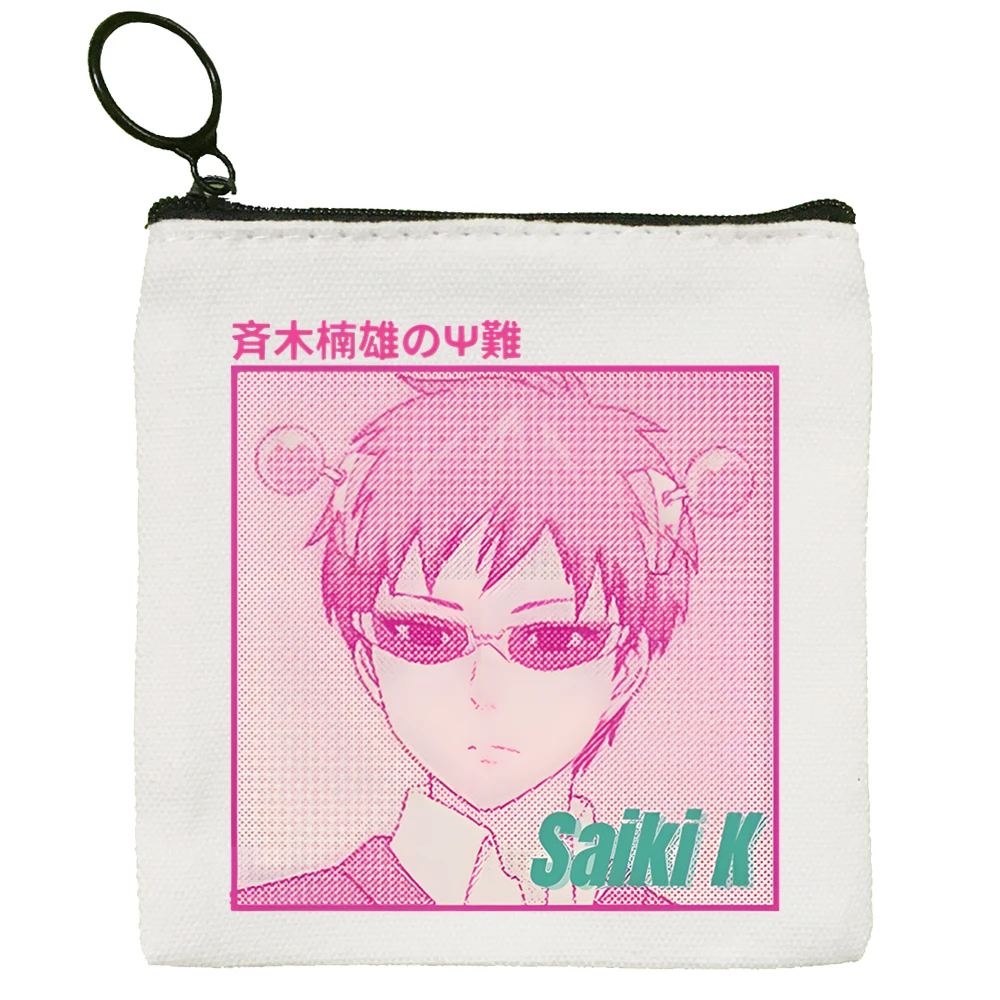 Saiki K Kusuo No Psi Nan قماش محفظة نسائية للعملات المعدنية مخلب الطباعة القماش محفظة نسائية للعملات المعدنية طالب حالة التخصيص