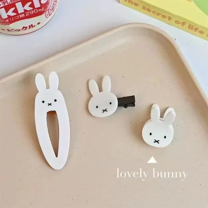 Kawaii Cute Miffy Hairpin Duck Billed Clip Side Hair Clip Hair Fashion Versatile Cute Girl Hair Card Makeup Prezent dla dzieci