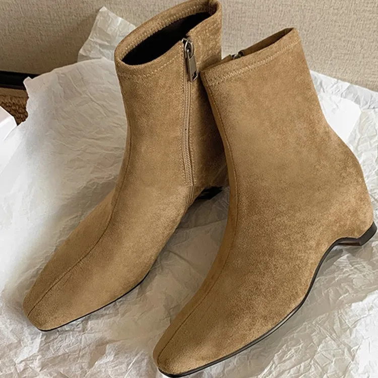 Short boots for women 2025 new autumn and winter boots French short tube women suede women