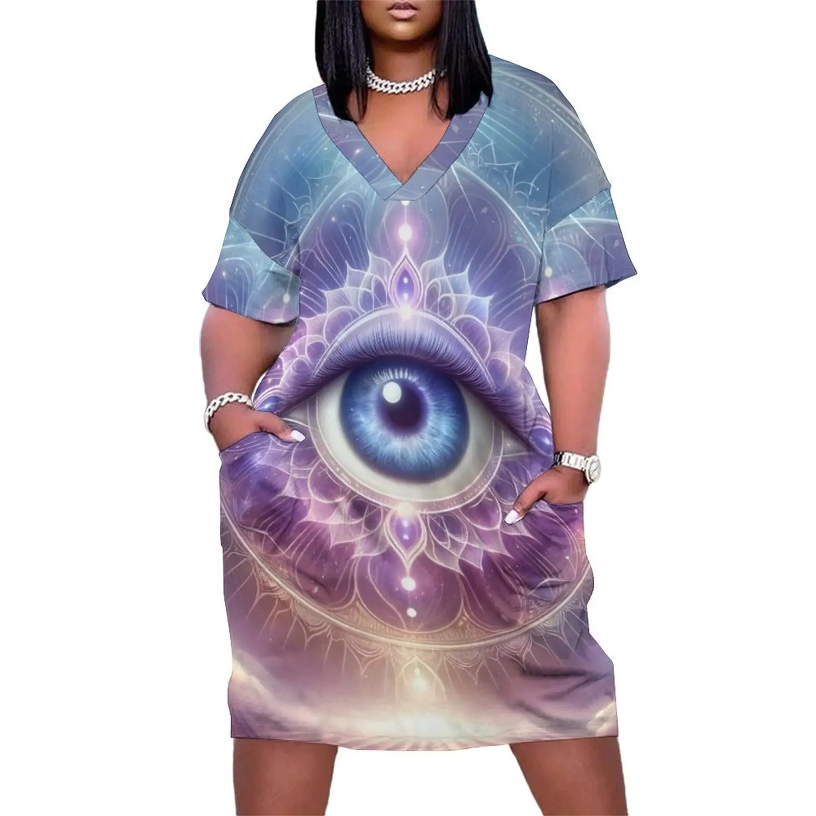 

Vision of the Infinite Loose Pocket Dress summer dress daily evening dress