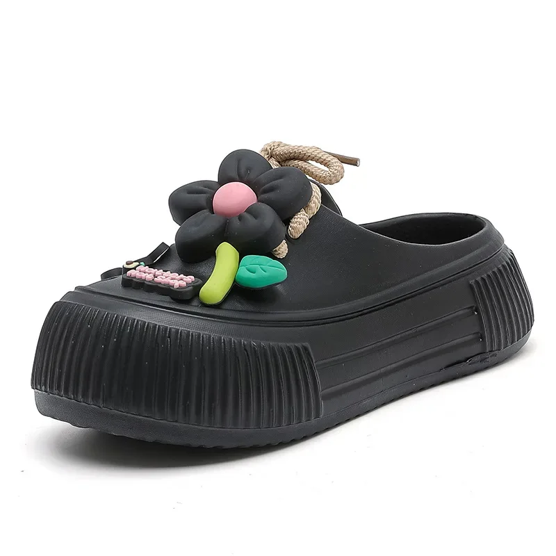 

25 summer new garden shoes platform women's drag non-slip fashion soft sole cartoon strap women's sandals beach shoes