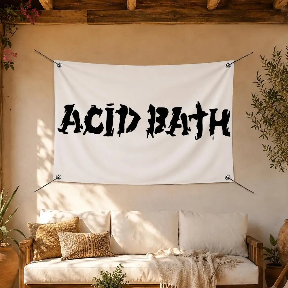 Rock Band Acid Bath Flags Room Home Decor Wall‑Hanging Art Banner, Outdoor for Bedroom Party Background Decoration