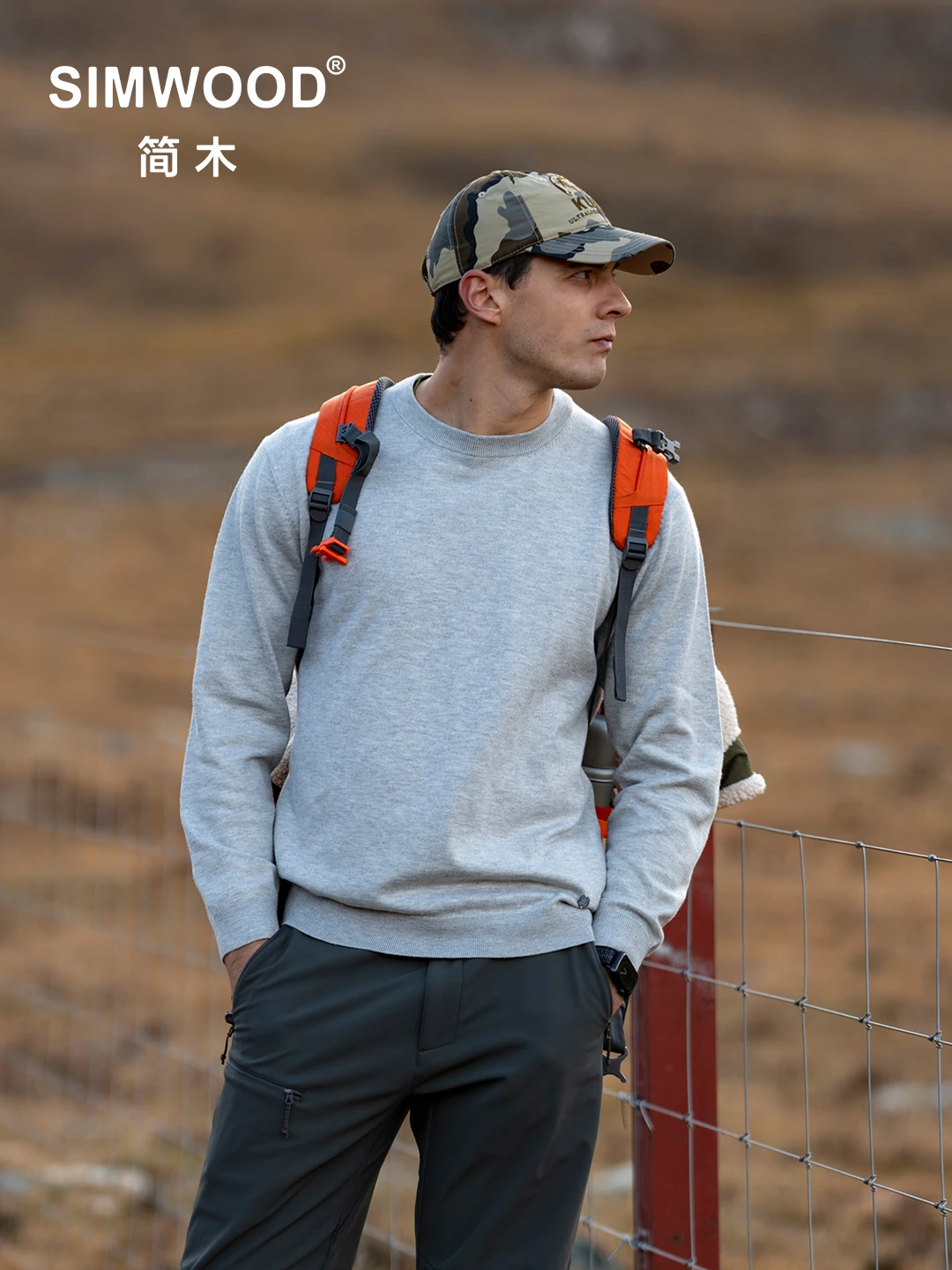 

SIMWOOD Anti-Static Men's Sweater 12 Gauge Fine Knit Technology Comfortable Basic Pullover Itch-Free Wear 2025 Autumn Winter