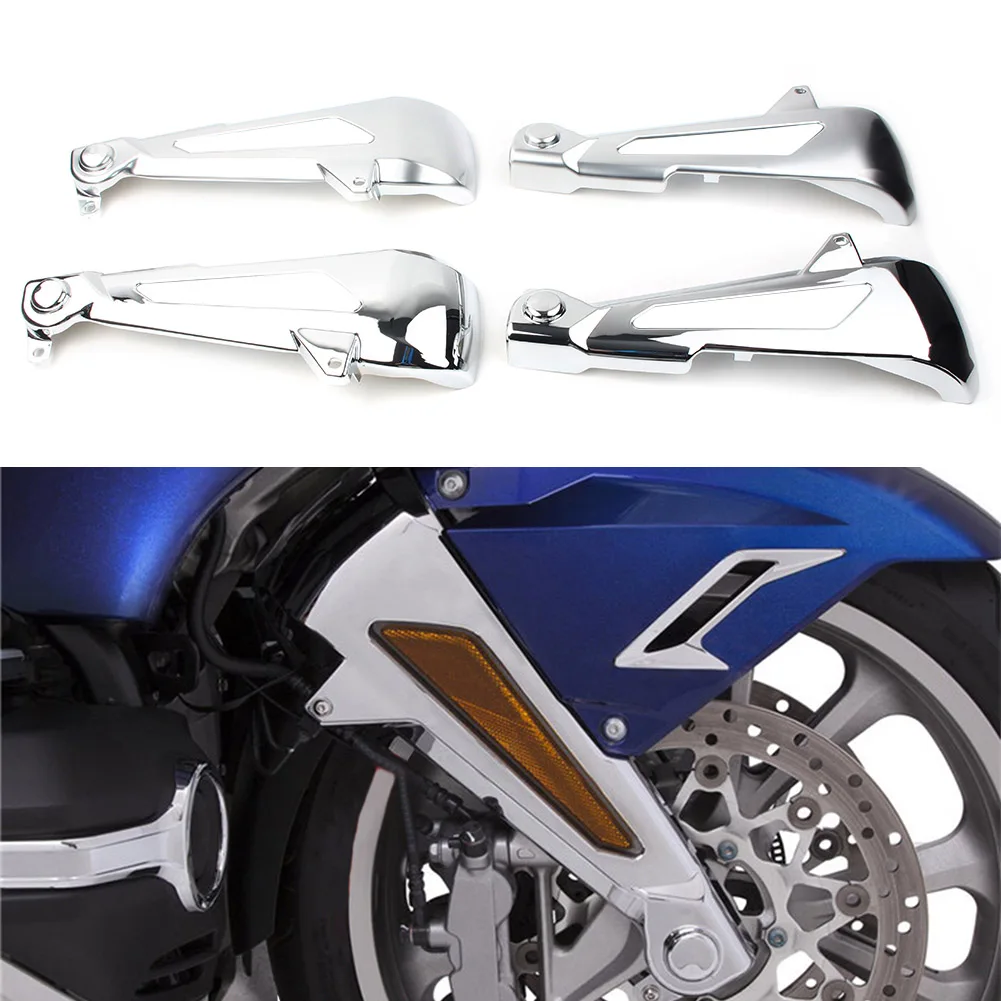 

1Pair Chrome ABS Motorcycle Front Shock-AbsoRbing Decorative Cover Parts For Honda Gold Wing GL1800 2018 2019 2020 2021