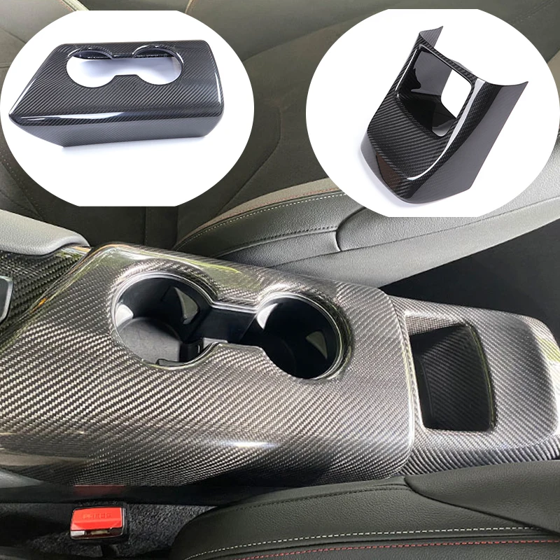 For Toyota GR Supra A90 2019-2022 Car Styling Real Carbon Fiber Central Control Armrest Box Cover Stickers Car Accessories