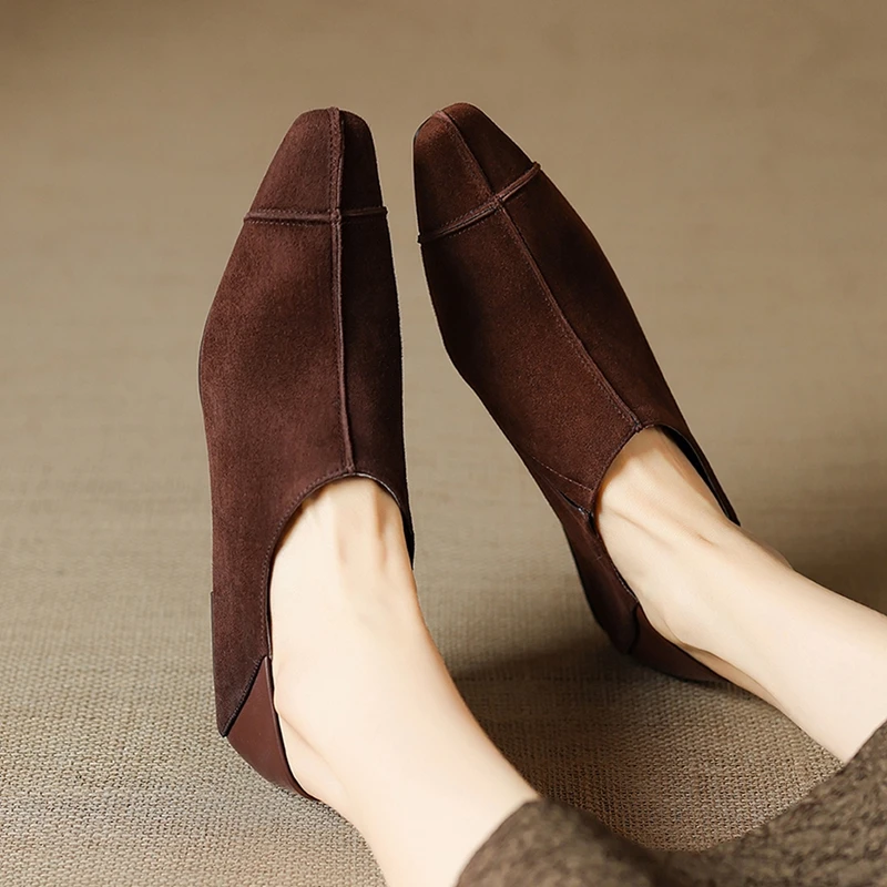 

Women's new European and American Spring and Autumn genuine leather sheep suede low heel retro Oxford shoes fashion shoes
