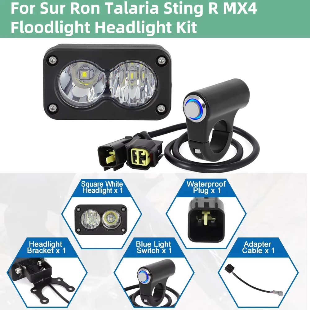 

Комплект прожекторов для Sur Ron Talaria Sting R MX4, линза для ПК, мотоциклетная световая полоса, водонепроницаемая фара