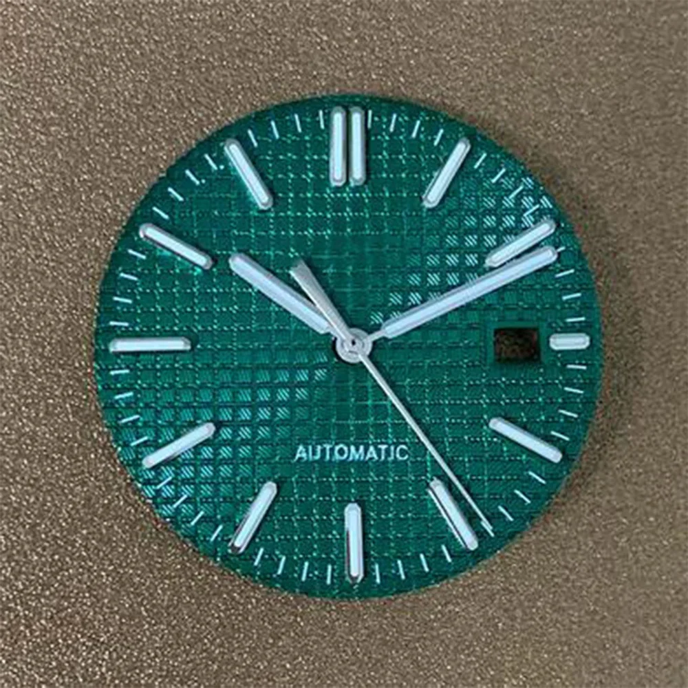 NH35 Dial 31.8mm Green Luminous Watch Dial Hands Parts for AP Royal Oak NH35 NH36 Movement Accessories Replacements