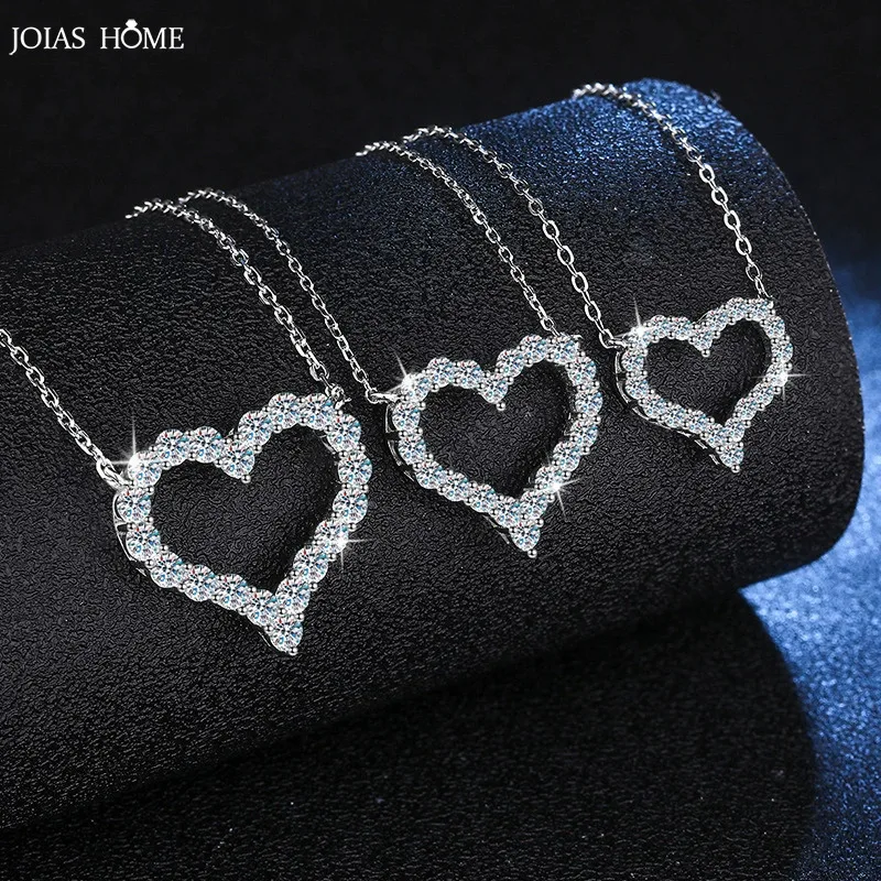 

JH S925 посеребренное ожерелье с муассанитом Pt950 для женщин с подвеской из муассанита в форме сердца D VVS1 ювелирные изделия с лабораторным бриллиантом