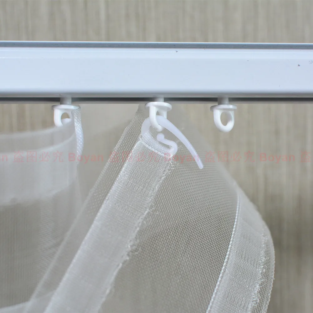 S Folds Waves Curtain Track With Fixed Rope Gliders/Runners Thicken Single Rail Ceiling Installation With Accessories