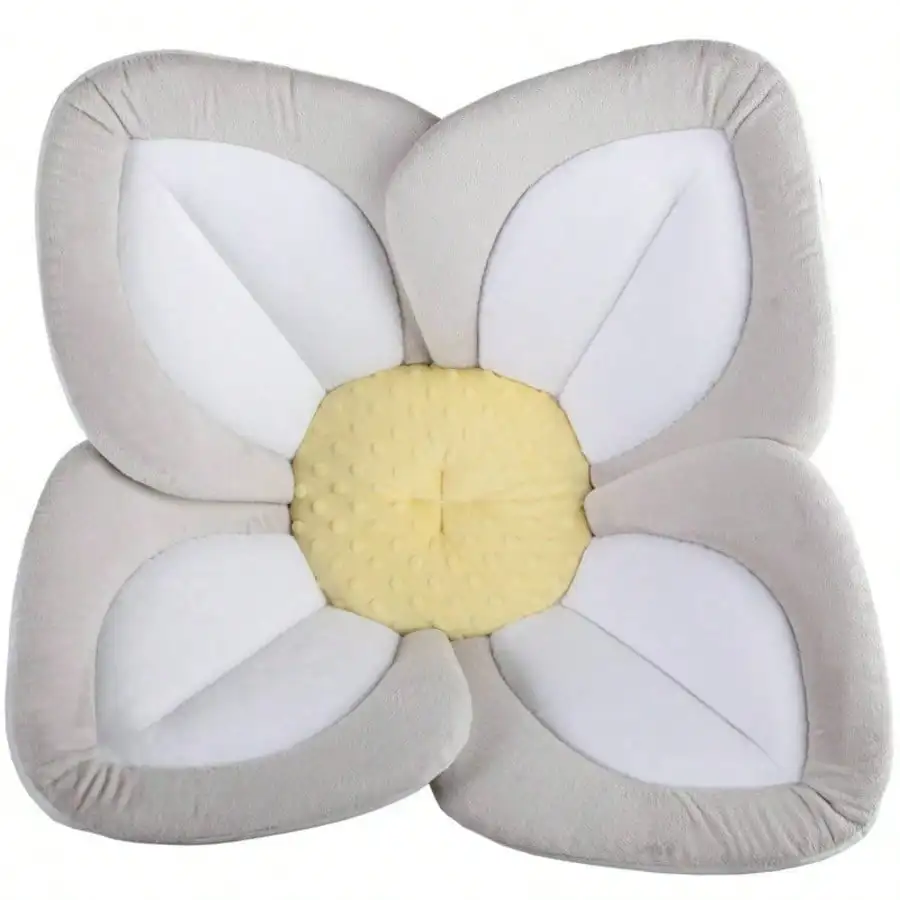 Blooming Bath Lotus Baby Bath Seat, Soft Flower Baby Sink Bathtub Mat Cushion, Non‑deformable Safe Baby Bathing Support Seat for