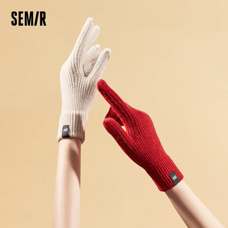 Semir TouchScreen Gloves Knit Men Winter 2025 Handwear Warm Soft Elastic Fleece Comfortable Cycling Casual Couple