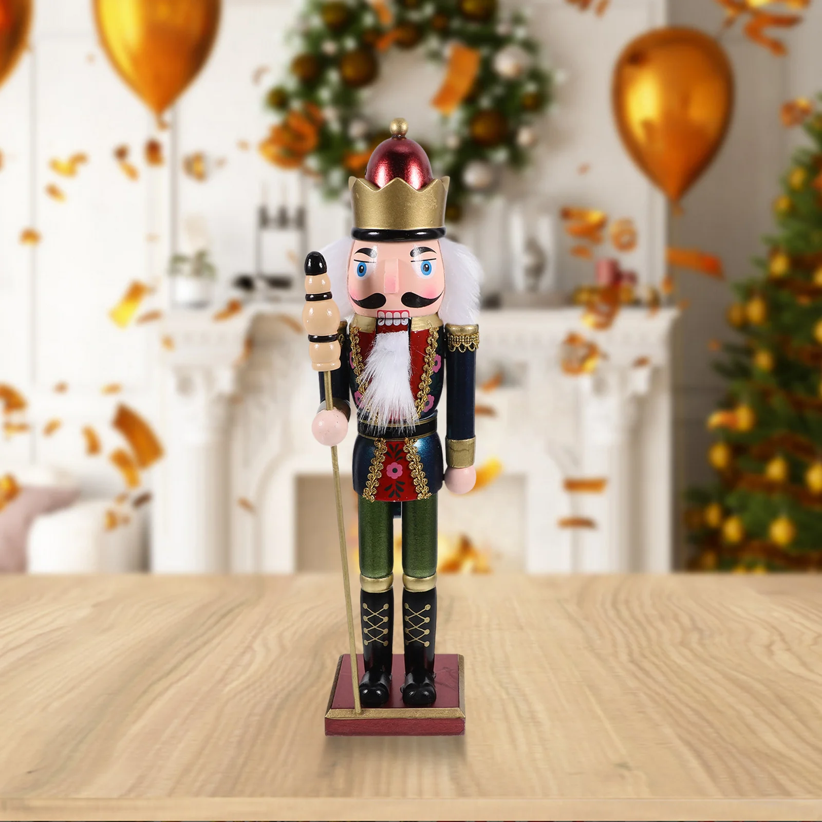 

Christmas Nutcracker Decoration Wooden Soldier Statue for Holiday Table Mantel Shelf Display Xmas Party Home Decor