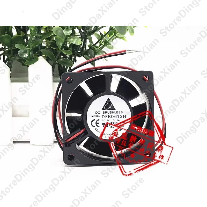 D+ For Delta DFB0612H 1PCS DC12V 0.15A 6CM 2-Wire Dual-Ball Power Supply Cooling Fan 6025