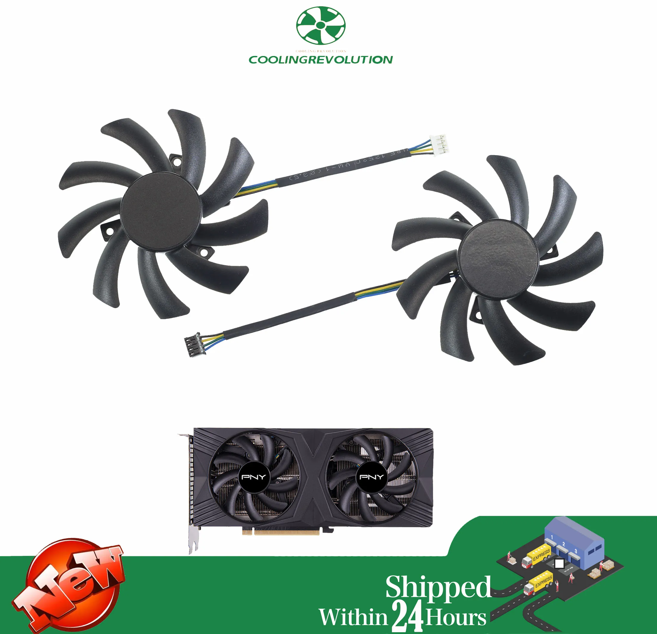 85MM T129215SU DC12V 0.50AMP 4-Pin Graphics Card Fan for PNY GeForce RTX 4070 4060 Ti 4060 VERTO Dual Fan DLSS Fan