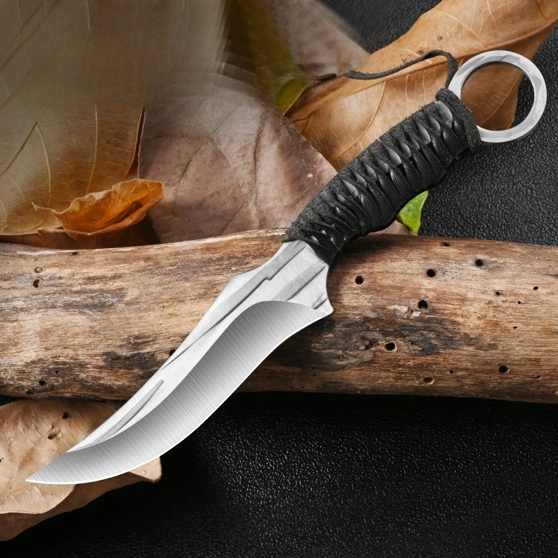 

Multifunctional Kitchen Knife with Sheath Fruit Knife Butcher Knife BBQ Meat Cutting Handmade Forged Thickness Blade