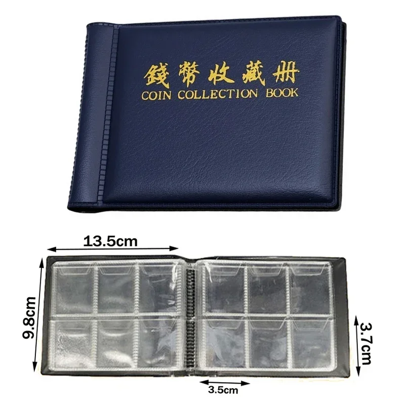 60-240Pockets 10Pages Numismatic Album Coinning Memorial Book Mini Commemorative Coinning Storage Album Book Holders Collector