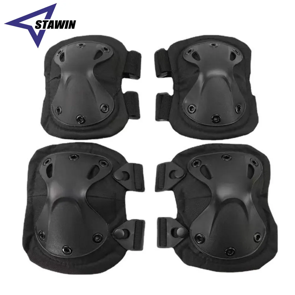 4PC Tactical Knee Pad Elbow CS Military Protector Army Airsoft Outdoor Sport Hunting Kneepad Safety Gear Protective Pads Support