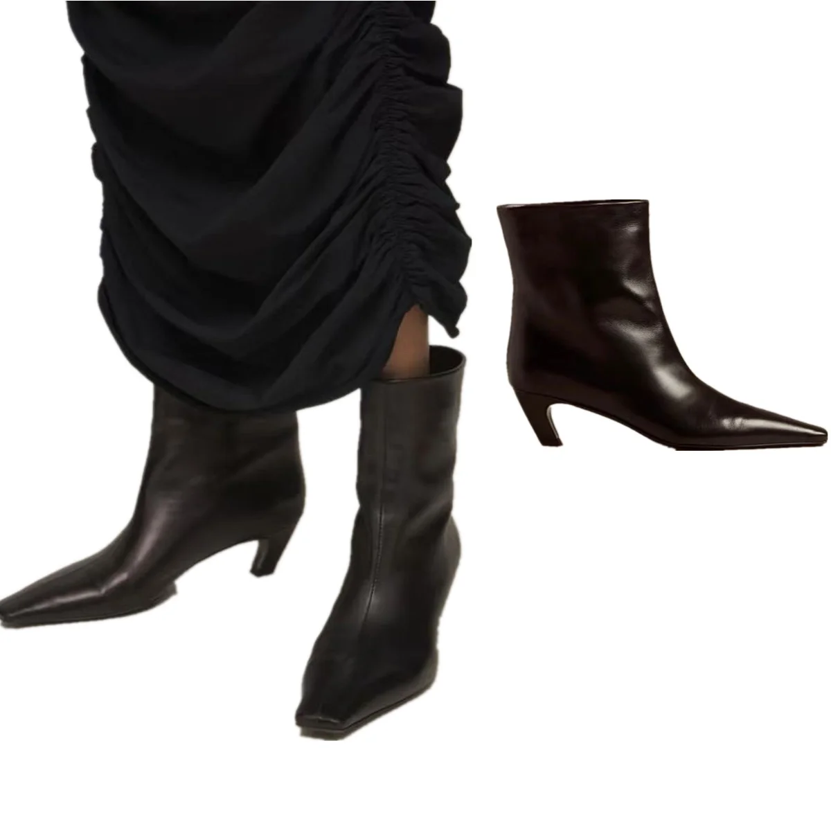 

Jenny & Dave, осенне-зимние ботинки, ботильоны на французском каблуке «котенок», минималистичные стильные и элегантные женские ботинки на высоком каблуке 5 см