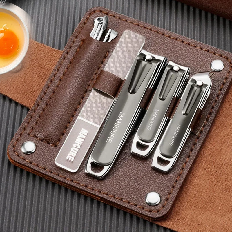 

Anti-splash stainless steel nail clippers 10-piece set, special nail clippers for slanted nail grooves, portable nail clippers