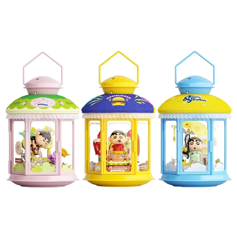 Crayon Shin-chan-bloques de construcción, luces nocturnas, decoración de escritorio, rompecabezas, modelo de ensamblaje, juguetes, regalos de cumpleaños para niños y niñas