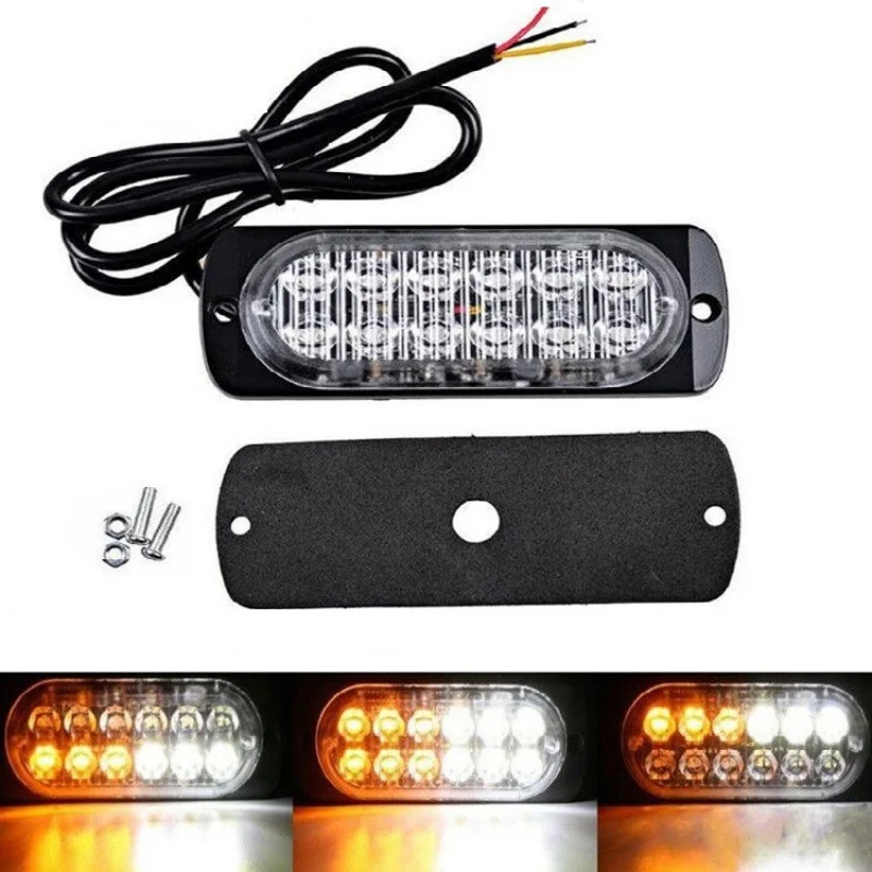 

12 светодиодных стробоскопов, боковая сигнальная лампа 12 В-24 В, проблесковый маячок для автомобиля, грузовика