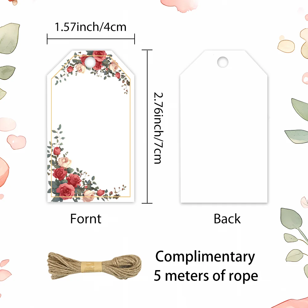 40個、クリスマスタグ、ギフトラベル、パーティーデコレーション、DIYカード、ホリデーホームデコレーション、グリーティングカード、パーティーカード、ギフト紐