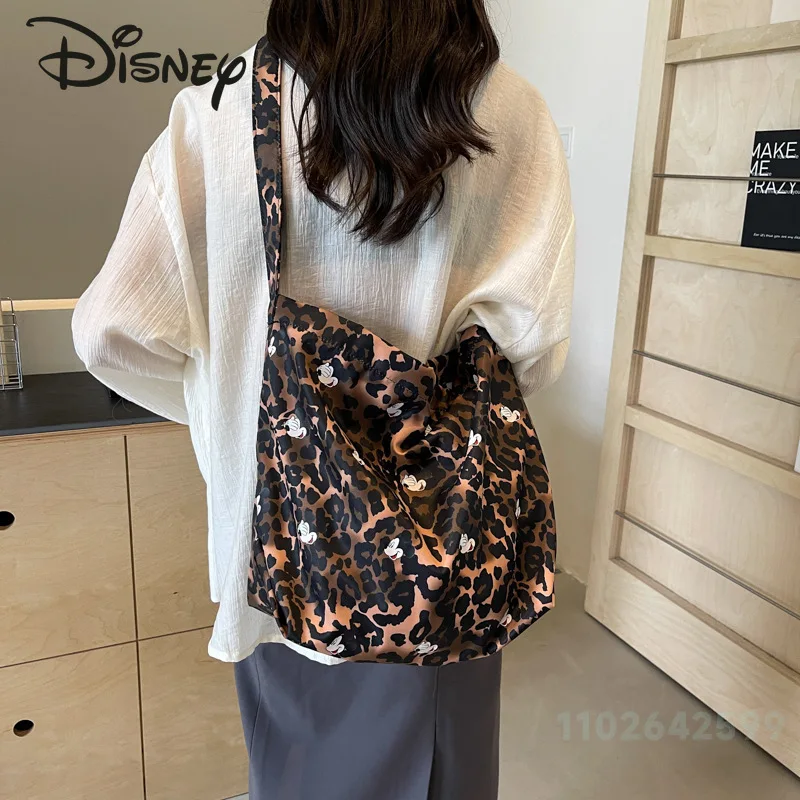 Disney Mickey 2024 Women's Crossbody Bag Fashion High Quality Women's Shoulder Bag Cartoon Large Capacity Girl Shopping Bag