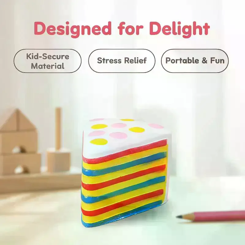Eco-Friendly Cake Shaped Slow Rebound Squeeze Toy Soft Portable Funny Stress Relief Ball for Family Parent Child Play