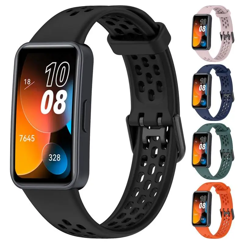 Silicone Watchband Silicone Strap For Huawei Band 8 Washable Watch Accessories Comfortable For Girls Boys Kids Children