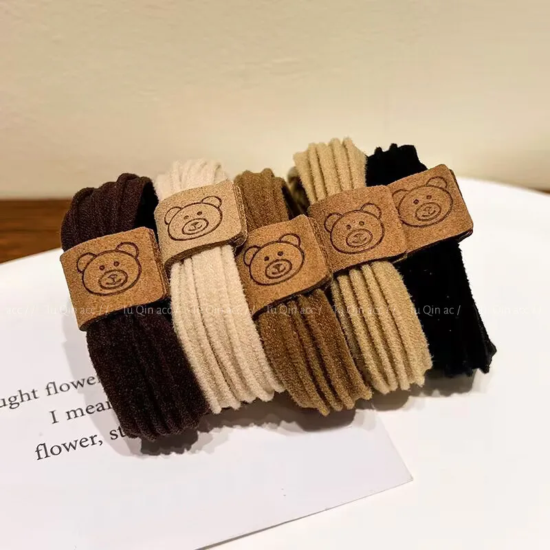 5 teile/satz dicke Bär Haar Gummibänder für Frauen elastische Haar gummi Dame Nylon Haar Seil Gummi Mädchen Haar gummis Stirnband Zubehör – Detail 3