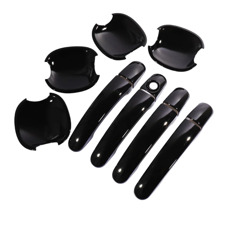 For Ford Focus 2012 2013 2014 2015 Glossy Black Chrome Car Door Handle Cover Bowl Trim Overlays Styling Accessories