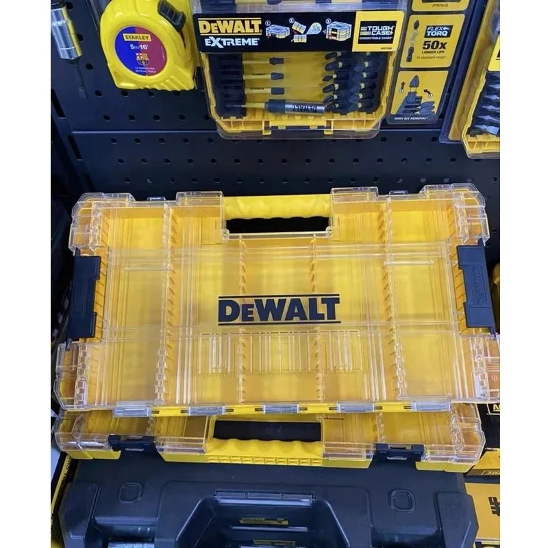 DEWALT N542474 TSTAK Tough Storage Case - Modular, Stackable, Connectable, Clear Lid, for Screwdriver Bits/Small Parts