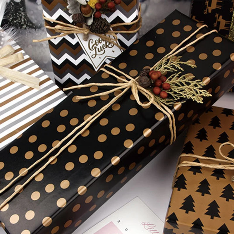 레트로 간단한 포장지 다목적 절단 가능한 단면 선물 상자 포장지 70CMX50CM, 선물 상자 포장지