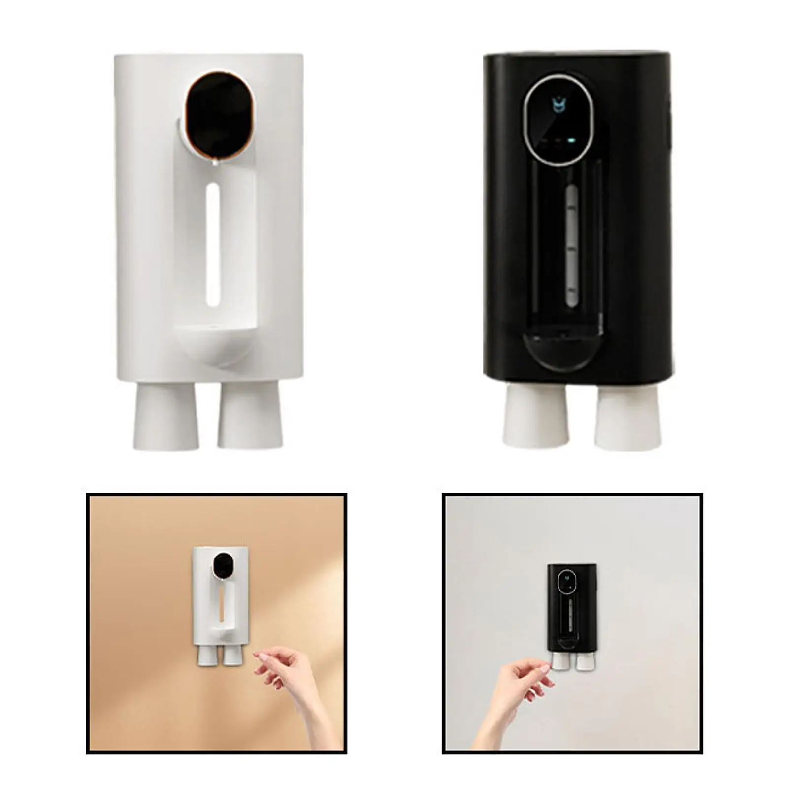 

Automatic Mouthwash Dispenser 3 Dispensing Levels with LED Screen with 2 Cups 18oz for Cafe Hotel Restroom Bathroom Kitchen